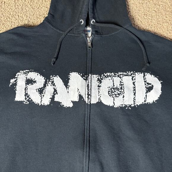 Rancid 2008 Punk Rock Black Zip Up Hoodie Men’s Sz XL Preowned - Picture 4 of 6